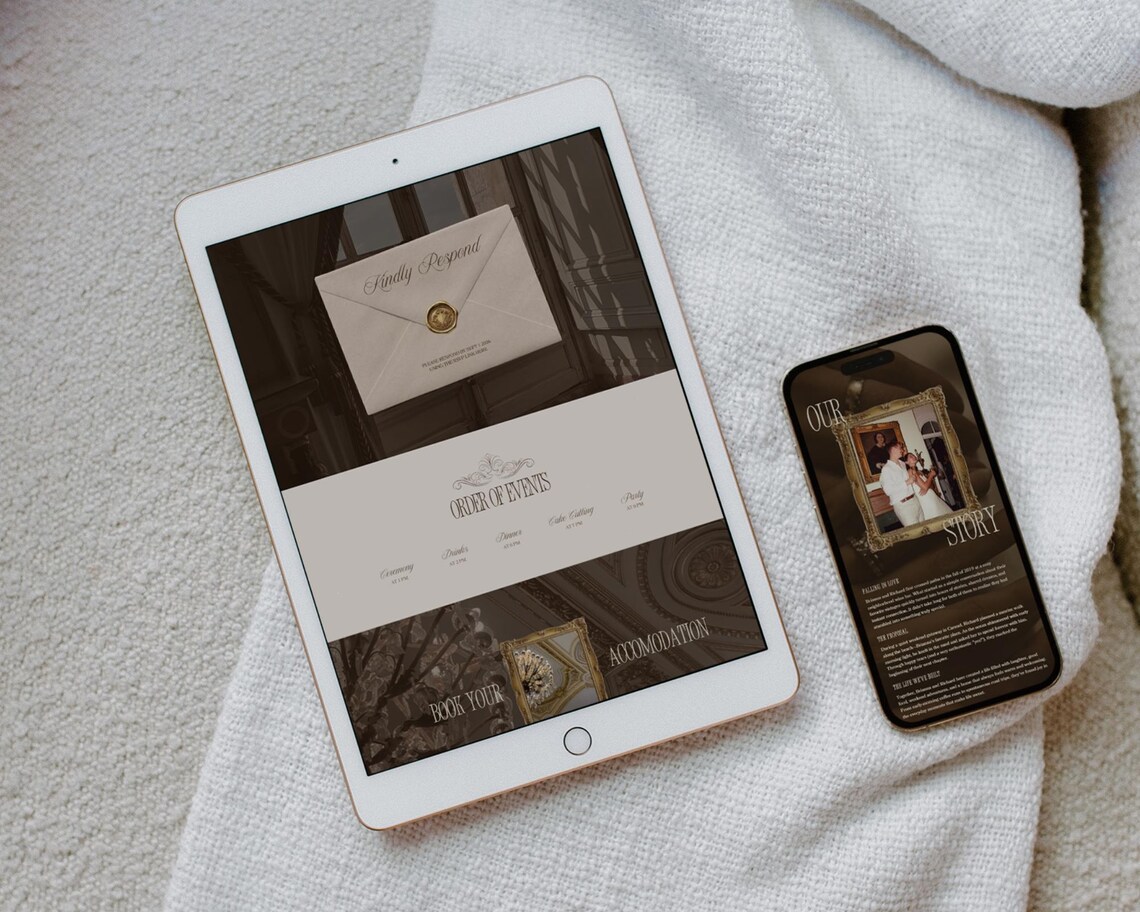 Wedding Website Template Editable Canva Wedding Website Timeless