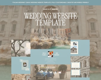Wedding Website Template | Editable Canva Wedding Website | Italian Themed One-Page Wedding Website | Digital Wedding Invitation