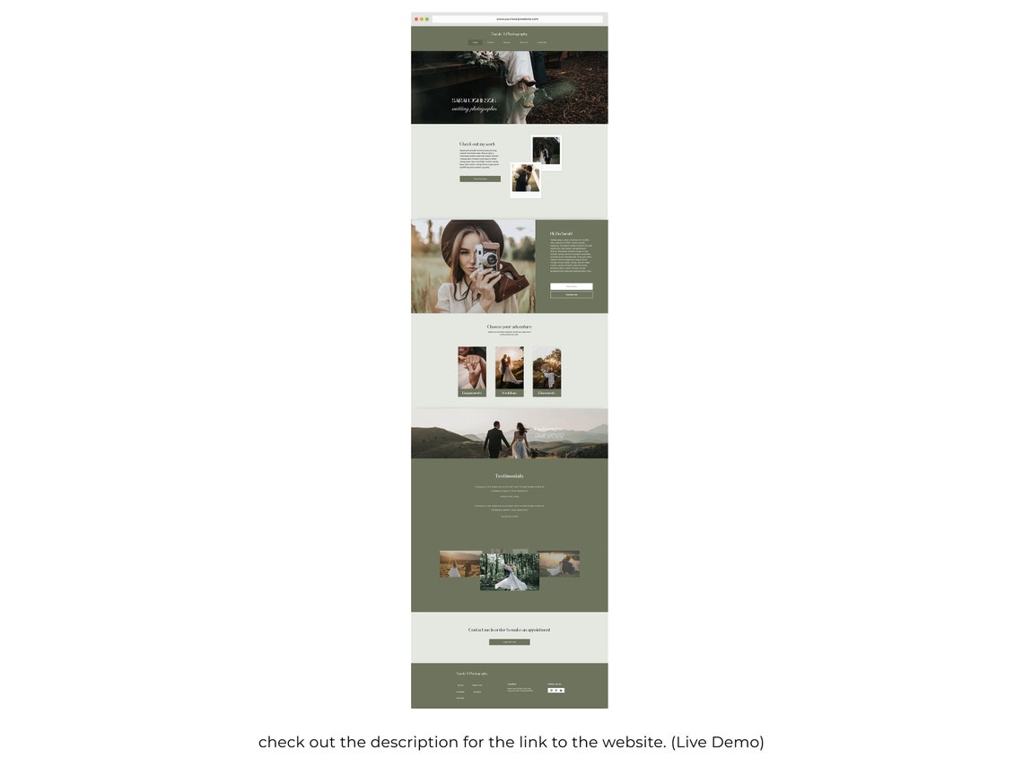 Wix site Template Photography site Wedding Etsy