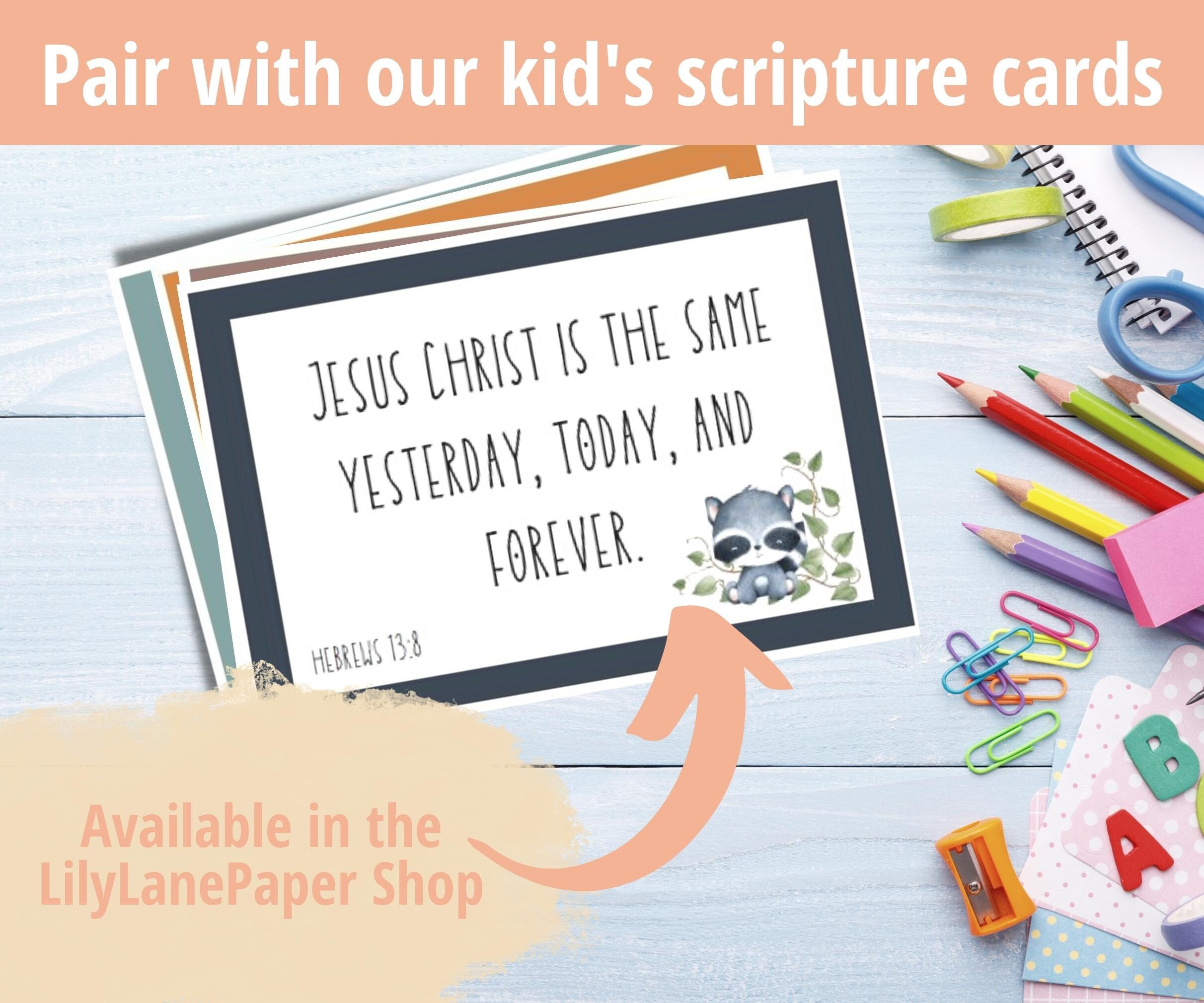 Kid's Bookmarks With Bible Verses, Watercolor Animals, Printable PDF - Etsy