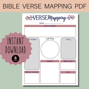Estudio Bíblico - Mapeo de Versos, Descarga Instantánea PDF, Tamaños: A4, A5, Carta EE.UU.
