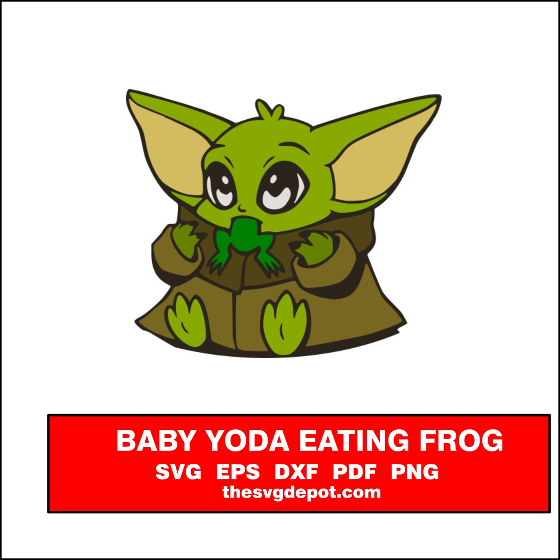 Baby Yoda the Child Eating Frog Baby Yoda Svg Cute Baby Etsy