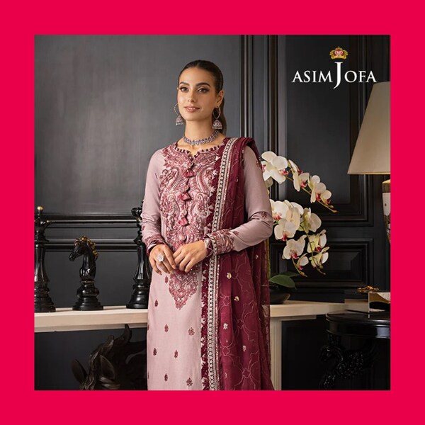 ASIM JOFA Dress, Pakistani Salwar Kameez, Pakistani Dress, Party Wear Dress, Designer Dress, UNSTITCHED
