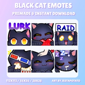 6 Black Cat Emotes