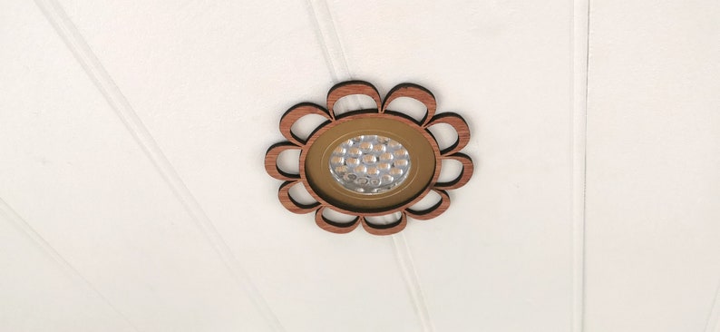 DAISY Custom spotlight surrounds for camper vans, motorhomes, vanlife and any home with a light Unique home-made bohemian home decor image 2