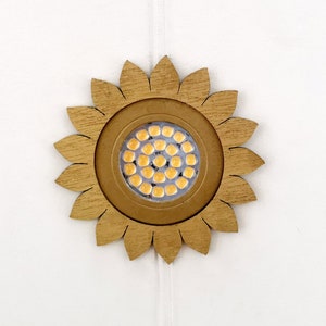 SUNFLOWER statement light fitting for campervans, motorhomes, vanlife and any home with a light Unique handmade boho home decor designs image 2