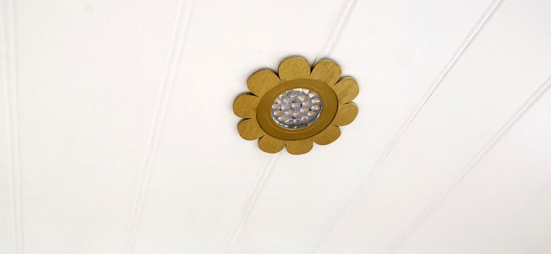 DAISY Custom spotlight surrounds for camper vans, motorhomes, vanlife and any home with a light Unique home-made bohemian home decor image 5