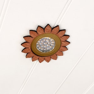 SUNFLOWER statement light fitting for campervans, motorhomes, vanlife and any home with a light Unique handmade boho home decor designs image 5