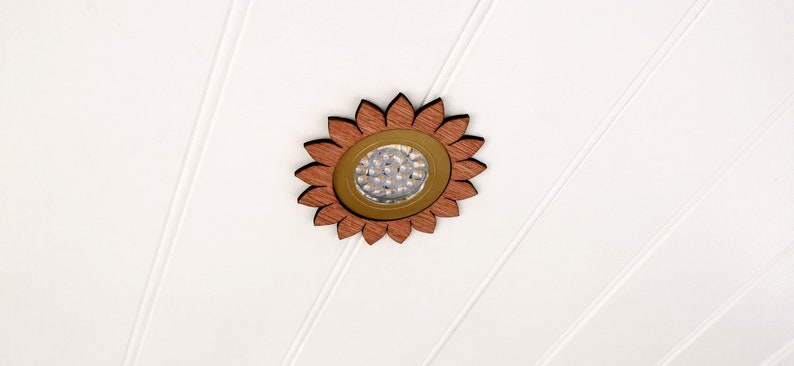 SUNFLOWER statement light fitting for campervans, motorhomes, vanlife and any home with a light Unique handmade boho home decor designs image 5