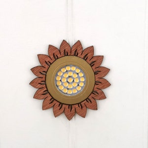 SUNFLOWER statement light fitting for campervans, motorhomes, vanlife and any home with a light Unique handmade boho home decor designs image 8