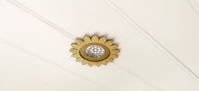 SUNFLOWER statement light fitting for campervans, motorhomes, vanlife and any home with a light Unique handmade boho home decor designs image 1