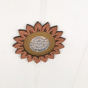 SUNFLOWER statement light fitting for campervans, motorhomes, vanlife and any home with a light Unique handmade boho home decor designs image 7