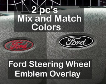 Ford Steering wheel  Vinyl Emblem Overlay 2pc's Mix and match Colors!! Ford Escape Explorer Ranger Edge F150 Taurus Focus Fiesta And More!!!