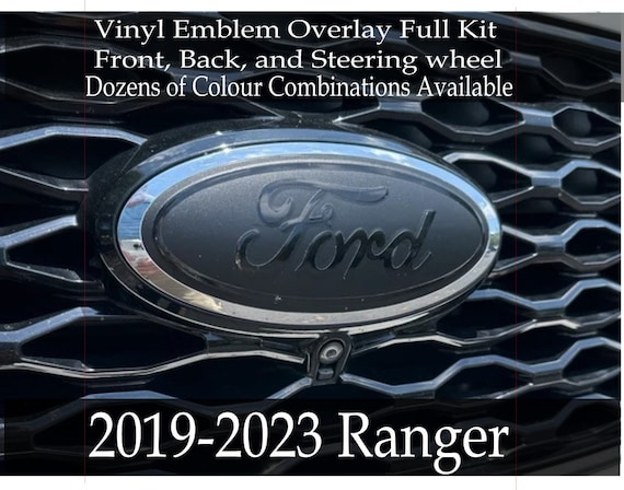 2019-2023 Ford Ranger Vinyl Emblem Overlay Full Kit Front Back and Steering  Wheel Compatible With Ford Ranger 2019 2020 2021 2022 2023 