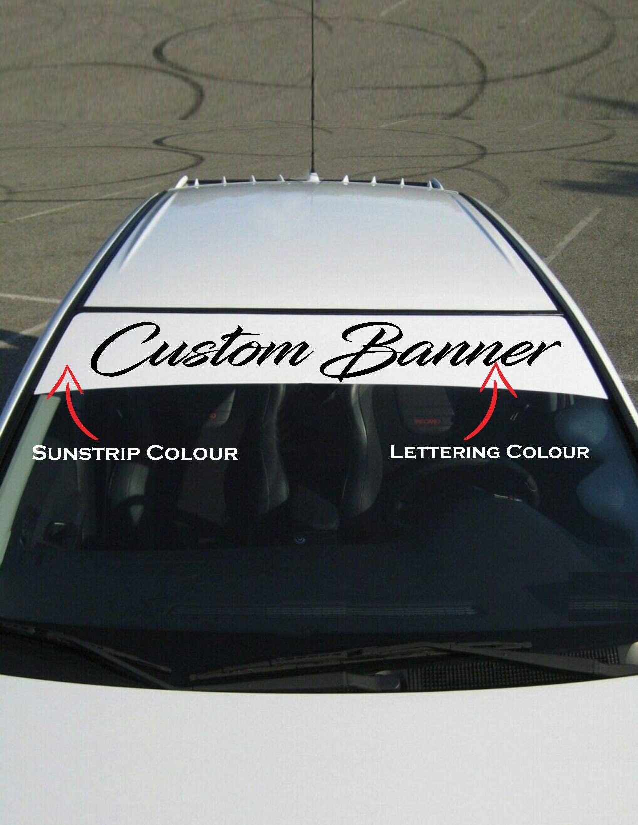 Auto Frontscheibe UV Geschützt Banner Bunte Aufkleber Wasserdicht Schatten  Aufkleber Sonnenblende Streifen Farbton Film Sunstrip Zubehör - AliExpress