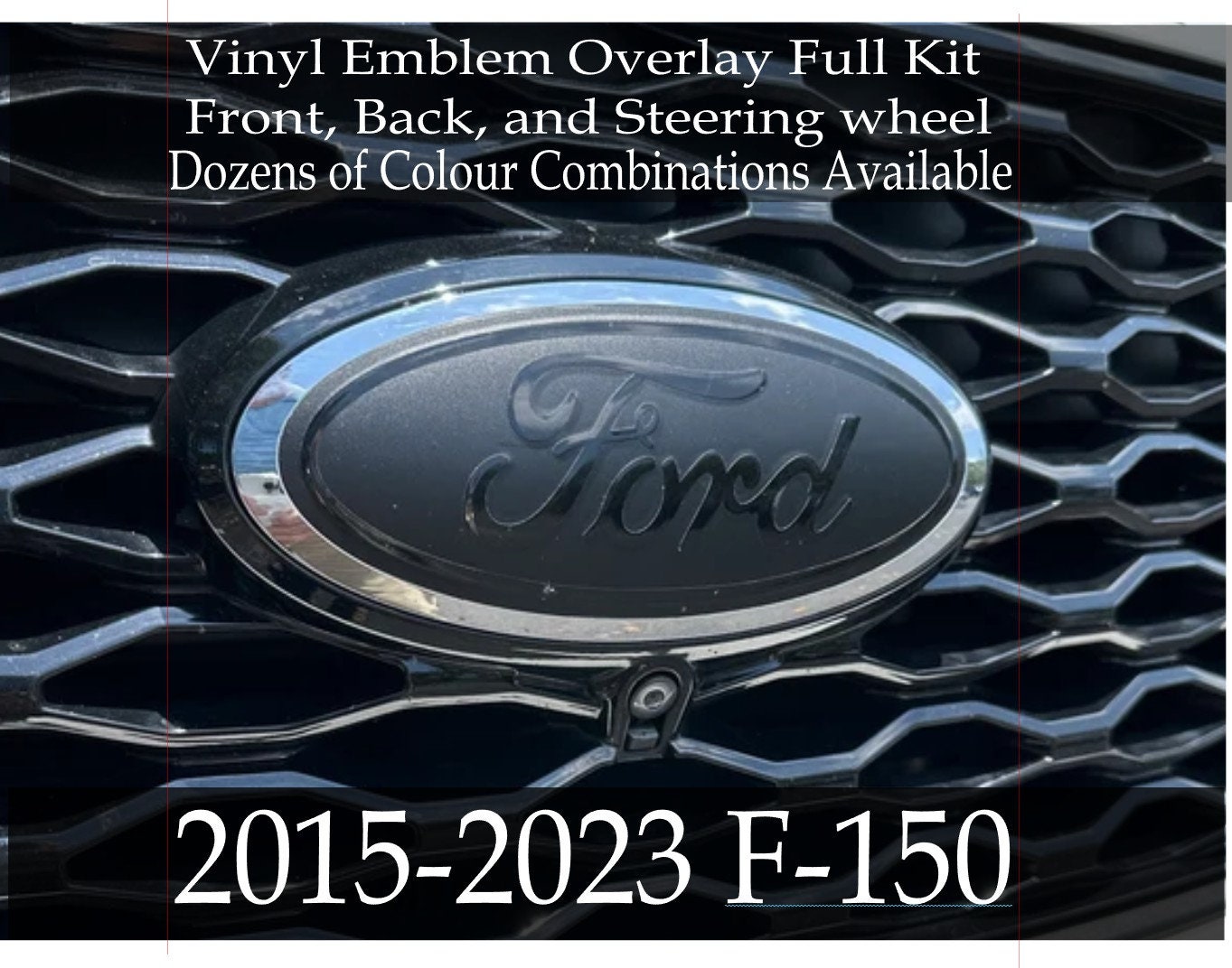 2018-20 f150 ford emblems custom Oxford white & black front & rear