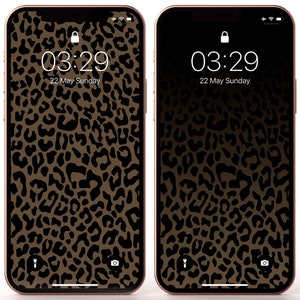 Sfondi per iPhone leopardati, 2 pezzi, marrone latteo, sfondo leopardato, sfondi per telefoni animali, iPhone minimalista, sfondi per iPhone