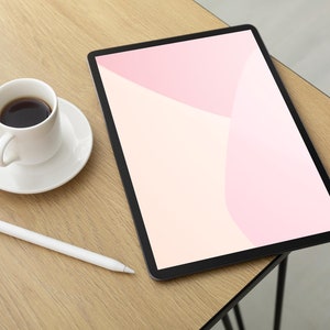 Pink Geometric iPad Wallpaper: Abstract Minimalist Design (PNG Digital Download)