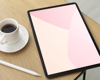 Pink Geometric iPad Wallpaper: Abstract Minimalist Design (PNG Digital Download)