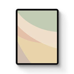 Neutral Green iPad Wallpaper: Geometric Abstract (Digital Download)