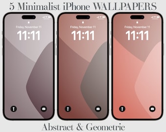 Autumn Brown Minimalist iPhone Wallpaper: Abstract Geometric (Digital Download)