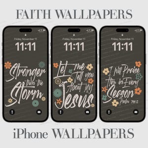 Faith iPhone Wallpaper: Christian Floral Background (Digital Download)