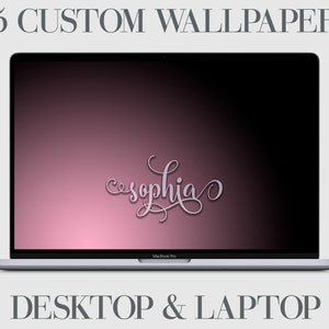 5 Custom Desktop Wallpapers: Personalized Affirmations, Gradients (Digital Download)