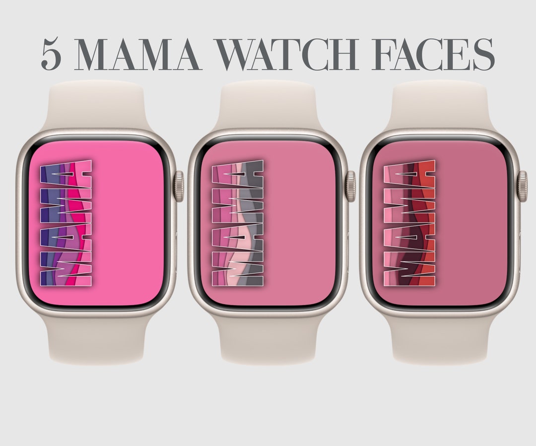 5 Mama Apple Watch Faces, Leopard Mom Smartwatch Wallpaper, Mothers Day