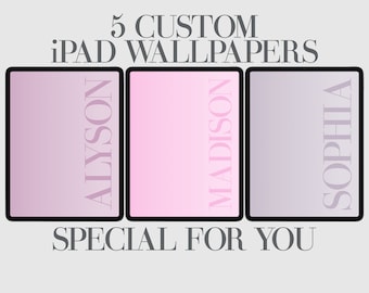 Custom Pastel iPad Wallpaper, Personalized Tablet Background (5 PNG Digital Download)