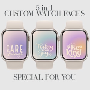 Apple Watch Faces Smartwatch Wallpaper Aesthetic Aura Motivational Watch Background Happy Smartwatch Cute Retro Watch Screensaver 5 in 1
