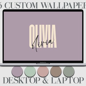5 fond d'écran, personnalisation de papier peint de bureau personnalisé, fond d'écran d'ordinateur portable, rose, violet, vert, marron, affirmations, Mac, Macbook