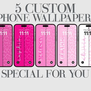Pink Wallpaper, Custom iPhone Wallpaper, Leopard Phone Background Personalization, Affirmations, Aesthetic Lock Screen Pink Cheetah Wall Art