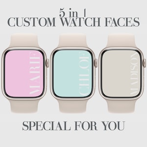 Pastel Apple Watch Wallpaper: 5 Custom Monogram Faces (Digital Download)