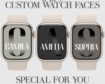 Custom Apple Watch Face: Black and White Monogram Wallpaper (Digital Download)