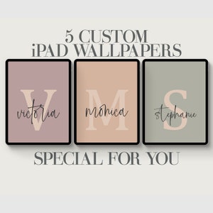 Pink, Beige, Green, Light Creamy Neutral, iPad Wallpaper, Custom iPad Wallpaper, Custom Tablet Background, Aesthetic, Beige, Brown, 5x