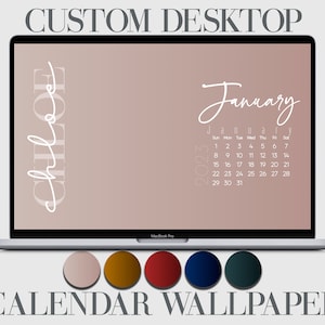 Calendario personalizzato, Sfondo sfumato per il desktop, Beige, Rosso, Nero, Verde, Giallo, Blu, Sfondo portatile, Monogramma minimalista, Calendario 2023