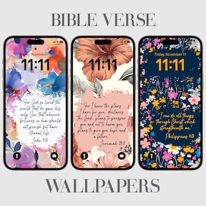 Floral Bible Verse iPhone Wallpaper: Christian Affirmations (Digital Download)