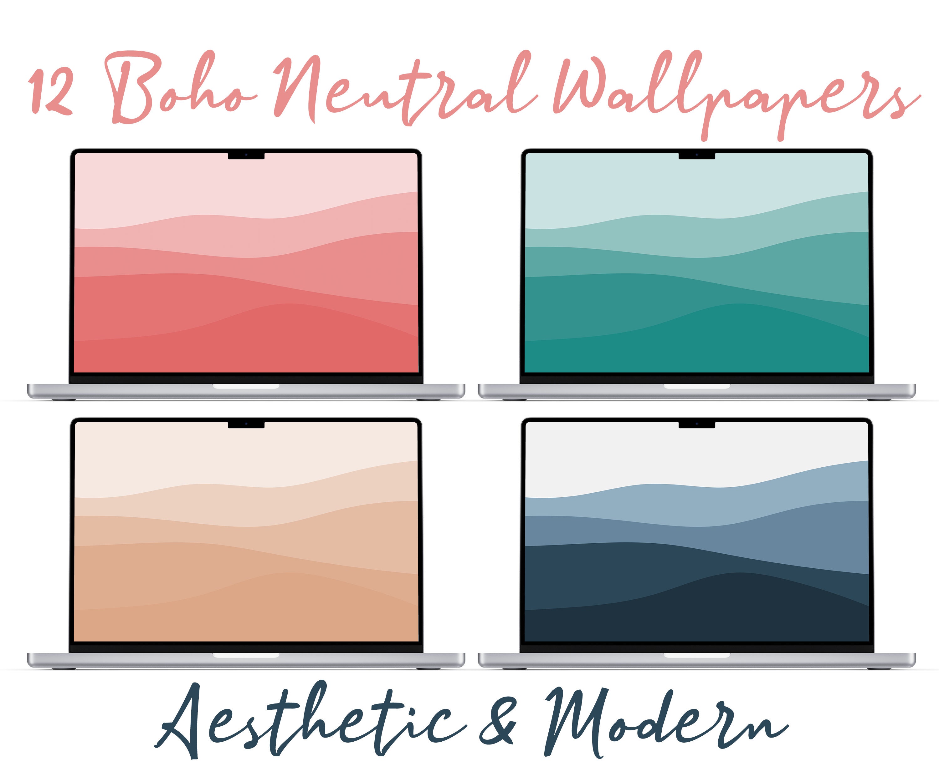 Neutral Boho Wallpaper for Laptop & Desktop Minimalist Wallpaper