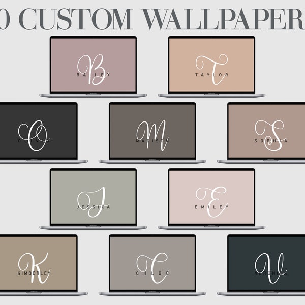 10 Custom Desktop Wallpaper Personalization, Laptop Background, Affirmations, Aesthetic Mac, Macbook Custom Name Design Wallpaper Background