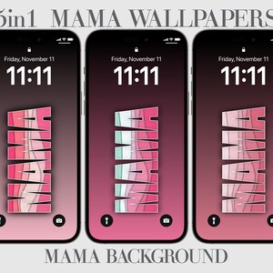 5 in 1, rote Mama iPhone Wallpaper, Pfirsich Mama Telefon Hintergrund, grün, Muttertag, Geschenk für Mama, rosa Regenbogen, Mama Leben