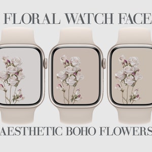 3 quadranti rosa Apple Watch, carta da parati floreale Smartwatch, sfondo orologio floreale, estetica, boho, floreale, rosa, beige, accessori per orologi