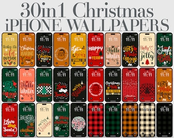 Christmas iPhone Wallpaper: 30-in-1 Holiday Designs (Digital Download)
