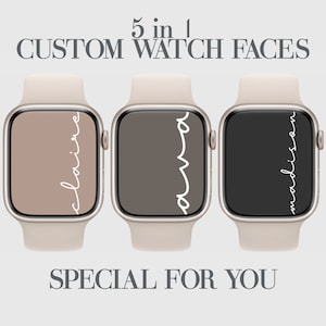 5 Personalizzazione della carta da parati del quadrante dell'orologio, Sfondo Smartwatch personalizzato, Affermazioni minime, Minimalista estetico, Design calligrafico speciale