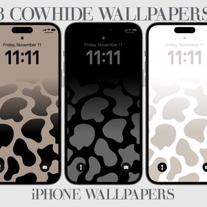 Cowhide Print Phone Wallpaper: Western Minimalist Background (Digital Download)
