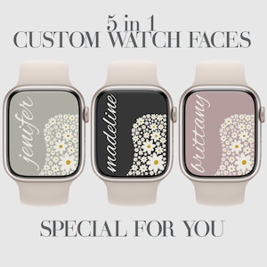 Quadrante margherita, Carta da parati Apple Watch personalizzata, Quadrante floreale, Personalizzato, Sfondo viso, Fiore Apple Watch, Accessori orologio, 5x