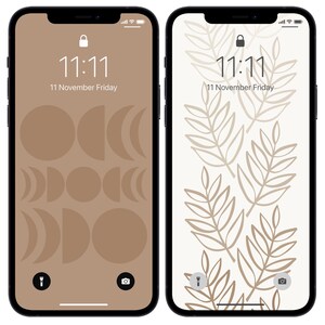 10 Boho Beige iPhone Wallpaper, Phone Background, Aesthetic Phone Wallpaper, Great Combinations of Beige, Digital Download, Total 17 pcs image 3