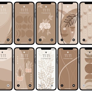 10 Boho Beige iPhone Wallpaper, Phone Background, Aesthetic Phone Wallpaper, Great Combinations of Beige, Digital Download, Total 17 pcs image 8