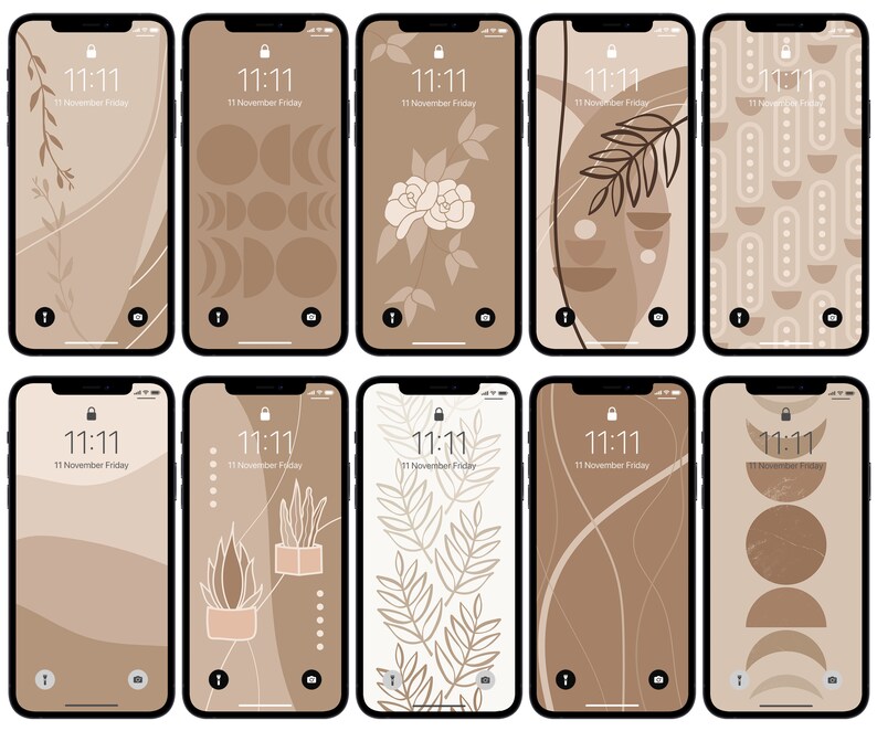 10 Boho Beige iPhone Wallpaper, Phone Background, Aesthetic Phone Wallpaper, Great Combinations of Beige, Digital Download, Total 17 pcs image 8