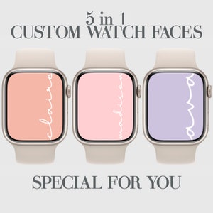 Primavera pastello, Rosa, Quadrante, Quadrante personalizzato, Carta da parati Apple Watch personalizzata, Personalizzazione, Affermazione, Viola, Sfondo orologio 5x
