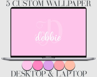 Fondo de pantalla rosa personalizado: Diseño minimalista personalizado (descarga digital)